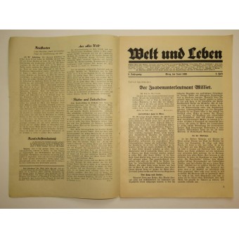 Welt und Leben, Nr.3, giugno 1938. Espenlaub militaria